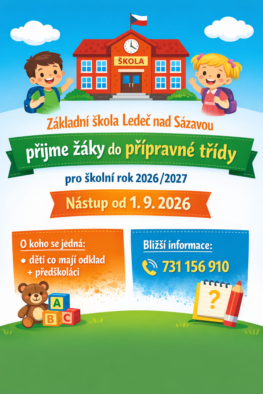 Přípravná třída pro školní rok 2026/2027